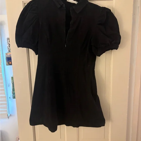 Elegant Black Puff Sleeve Mini Dress - Picture 7 of 7